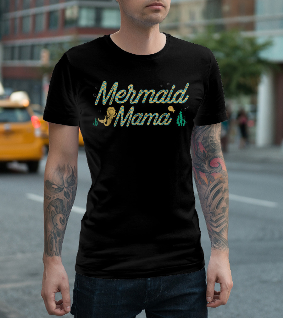 Mermaid Mama Cute Mom Swim Party Sea Life T-Shirt