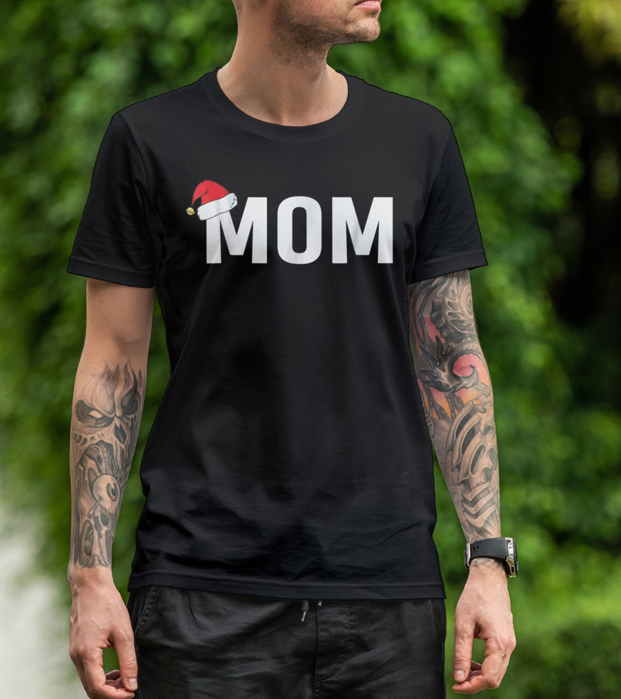 Mom Santa Hat Christmas Family T-Shirt