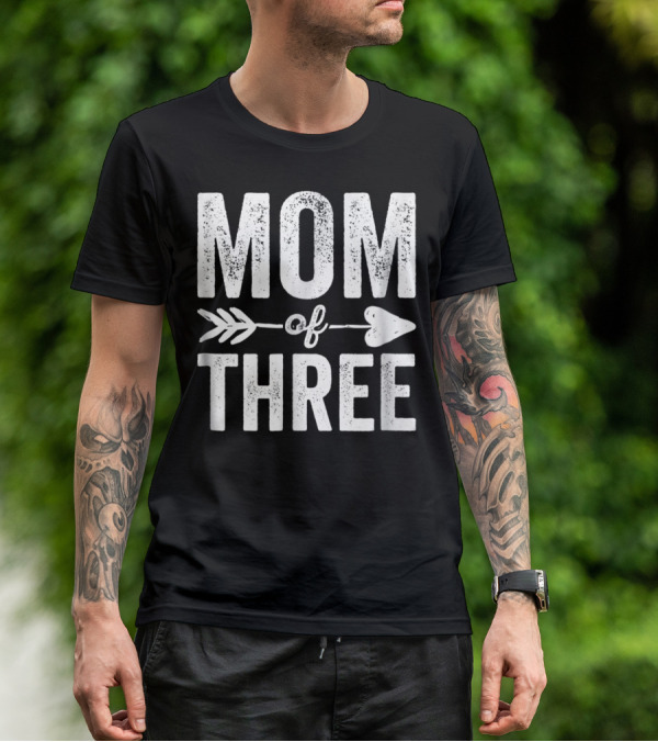 Mom Of Three Arrow Heart T-Shirt
