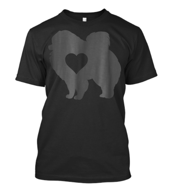 Pomeranian Love Heart Silhouette Dog Mom Idea T-Shirt