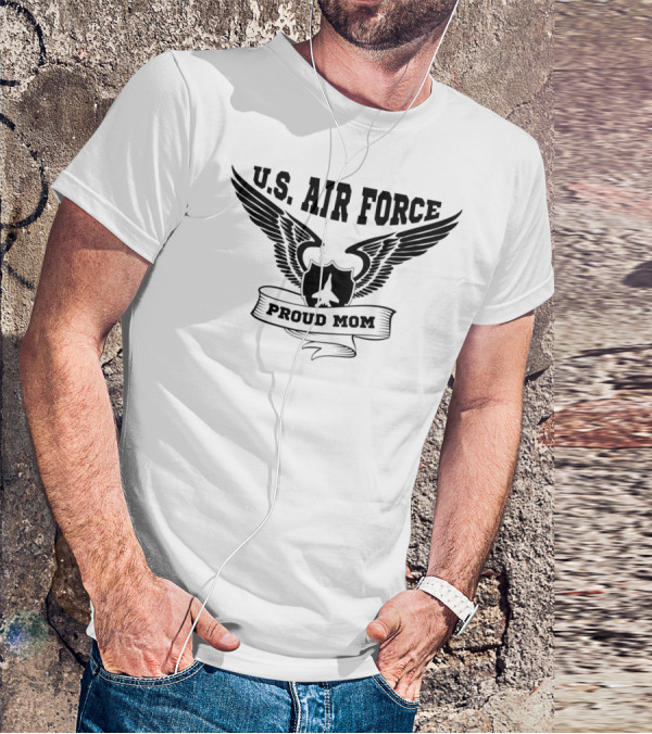 U.S. Air Force Proud Mom Winged Emblem T-Shirt