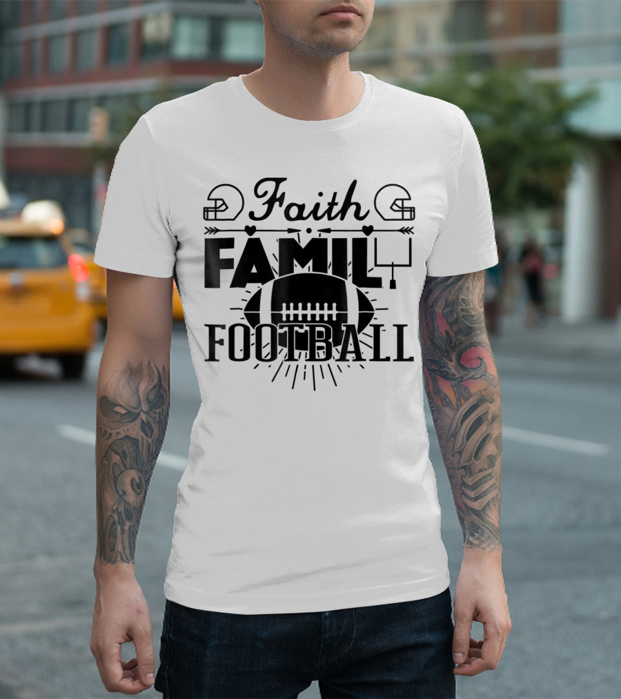 Faith Family Football Mom78 T-Shirt