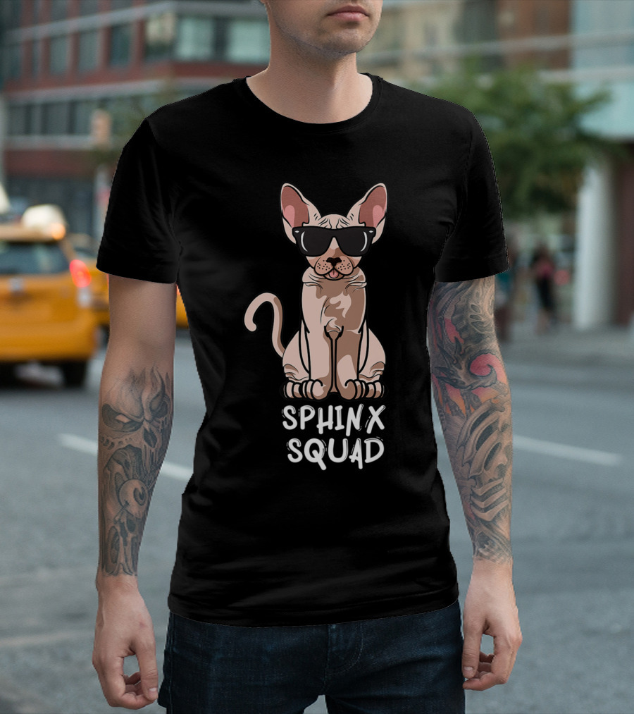 Sphynx Cat Lovers Cat Mom Sphinx Squad Holiday Greetings T-Shirt