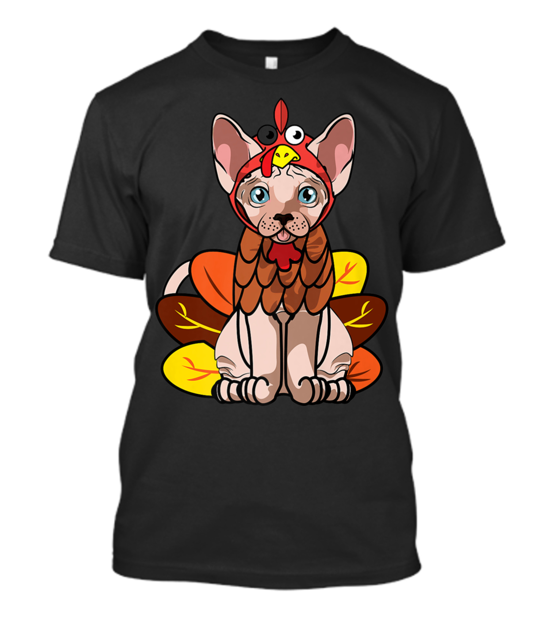 Thanksgiving Sphynx Cat Mom Turkey Costume Greetings T-Shirt