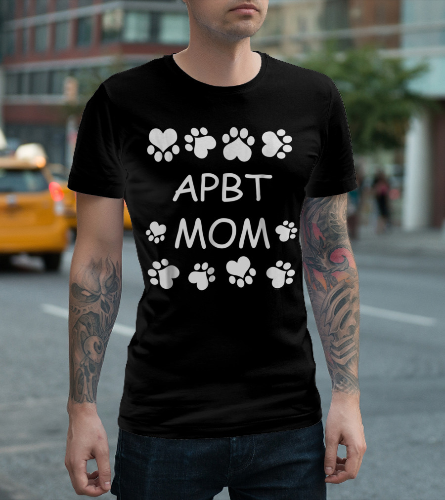 APBT Mom Lovers Paw Heart Christmas Birthday T-Shirt