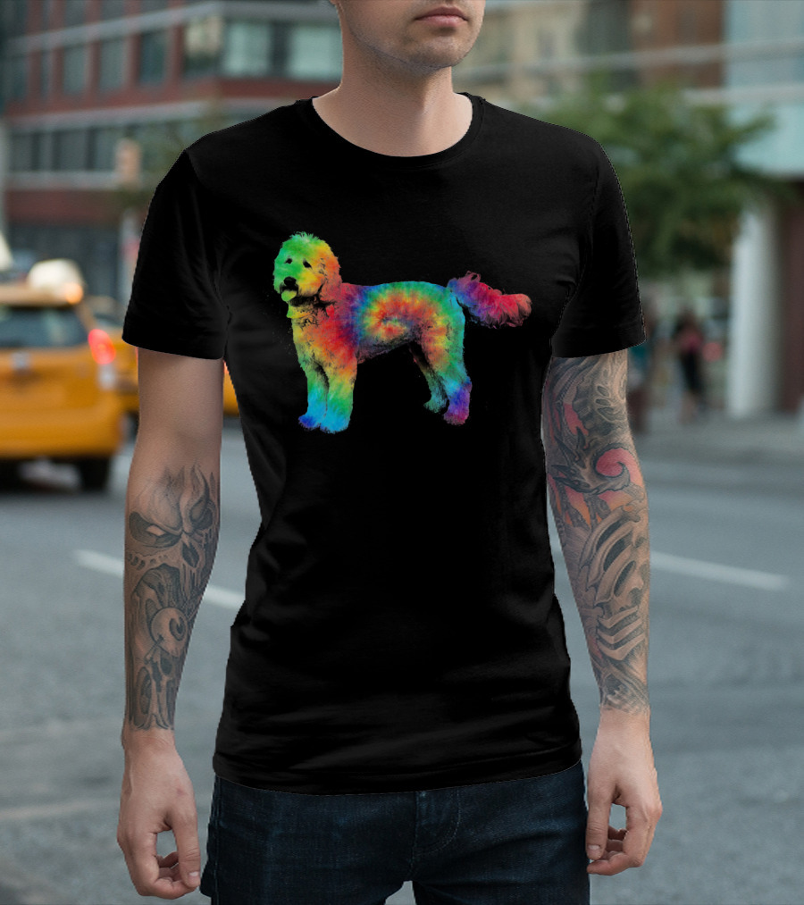 Doodle Tie Dye Rainbow Golden Labradoodle T-Shirt