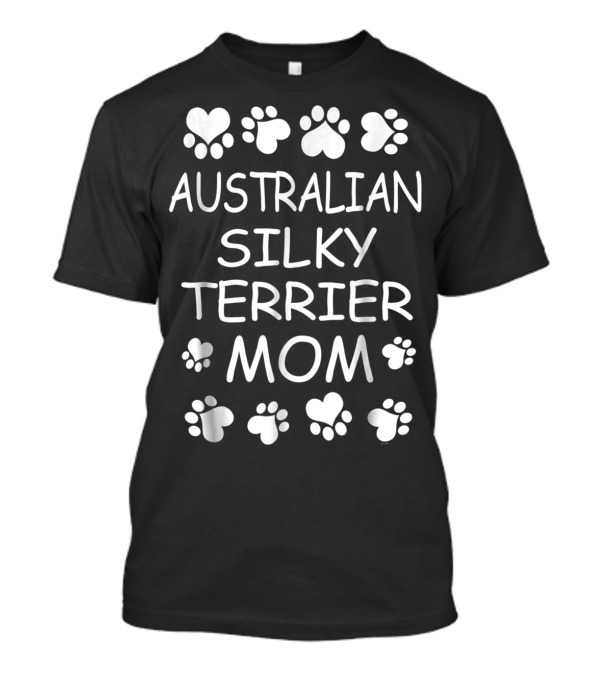 Australian Silky Terrier Mom Paw Print Lovers T-Shirt