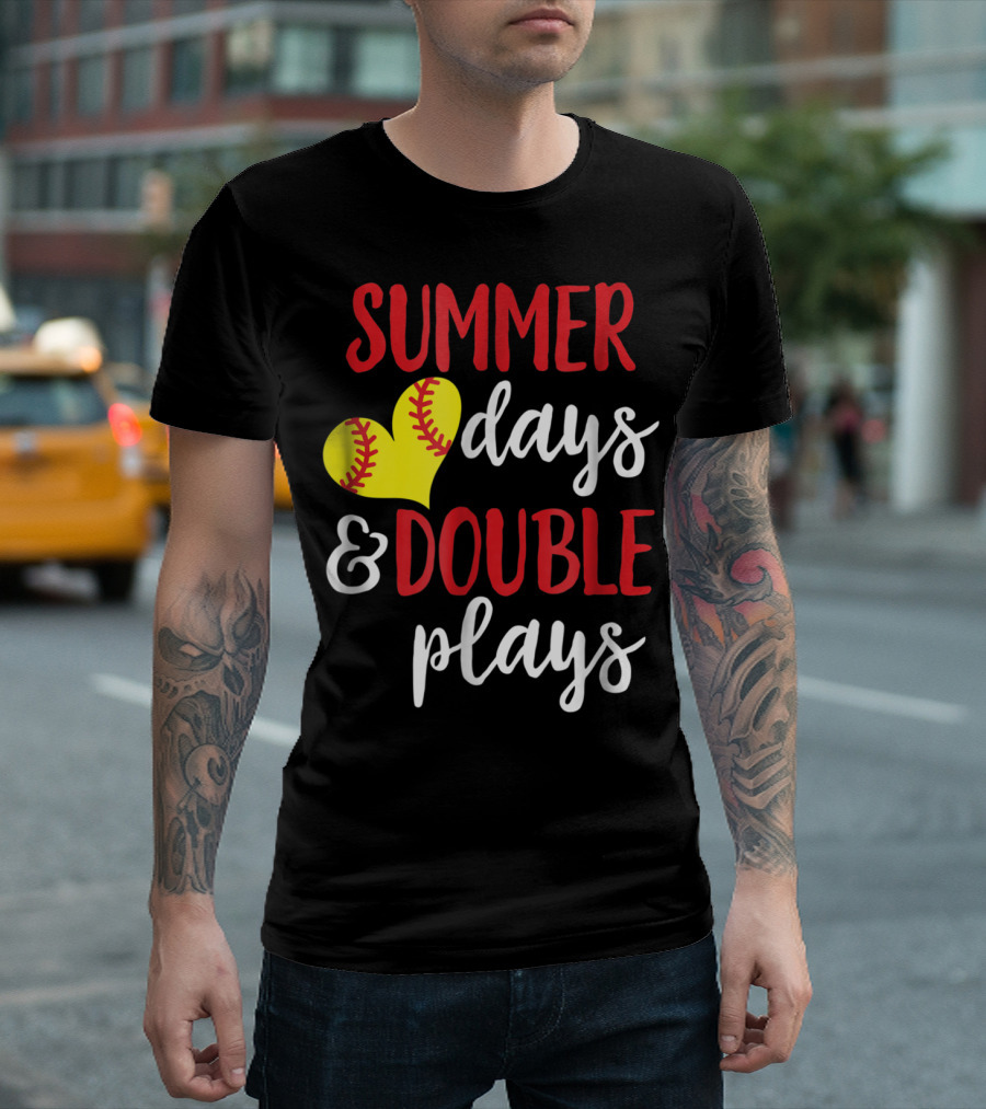 Summer Days and Double Plays Softball Girls T-Shirt
