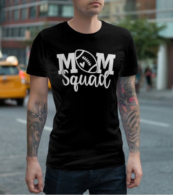 MOM Squad Football Heart Play T-Shirt