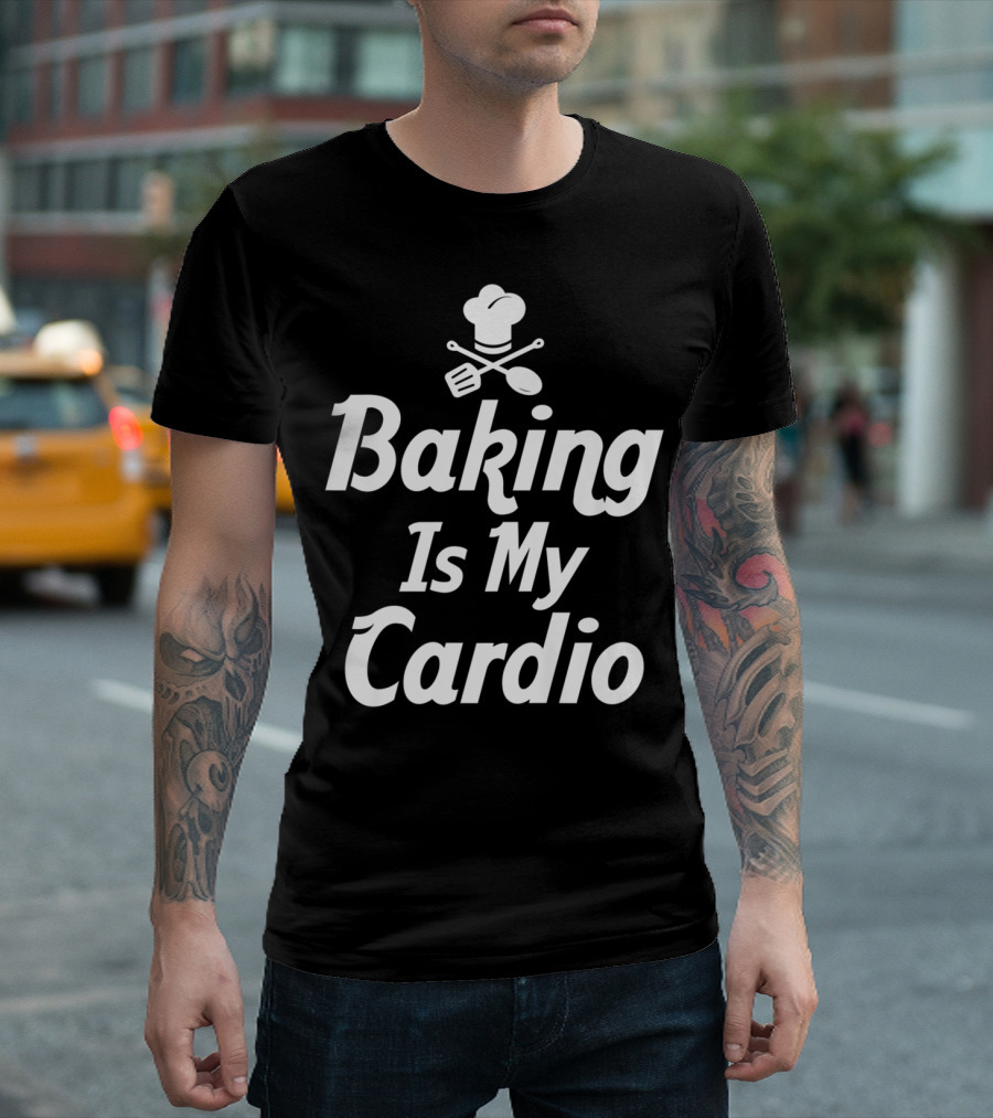Bake Baking Is My Cardio Mom Grandma Chef Hat Spatula Spoon T-Shirt