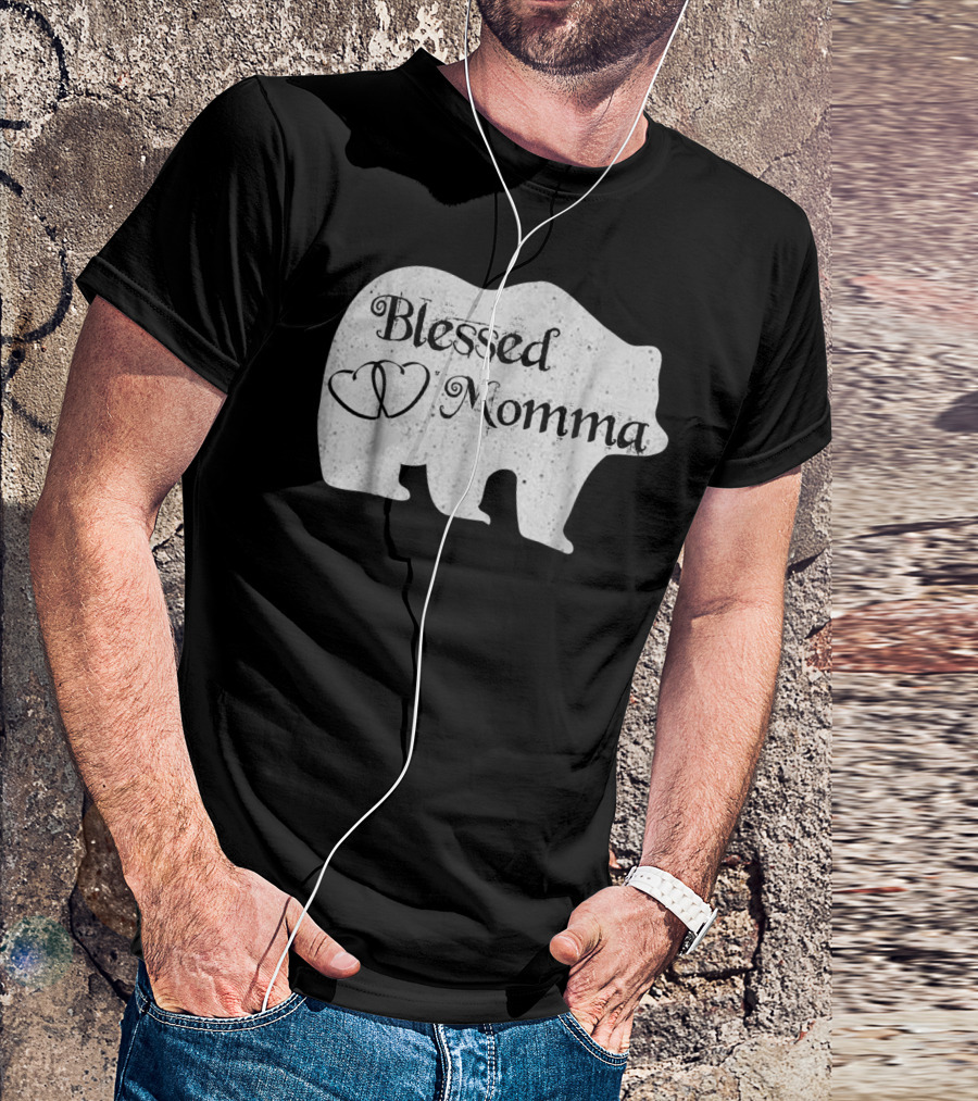 Blessed Momma Bear Heart T-Shirt