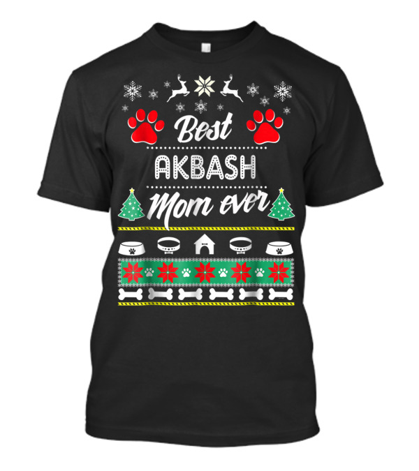 Best Akbash Mom Ever Christmas Paws And Snowflakes T-Shirt