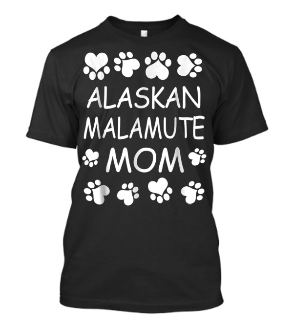 Alaskan Malamute Mom Paw Print Lover T-Shirt