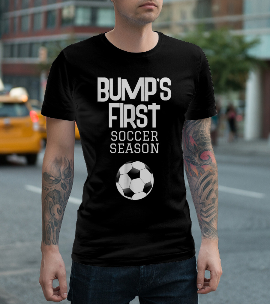 Bump's First Soccer Season New Expecting Mom to Be Soccer Ball T-Shirt