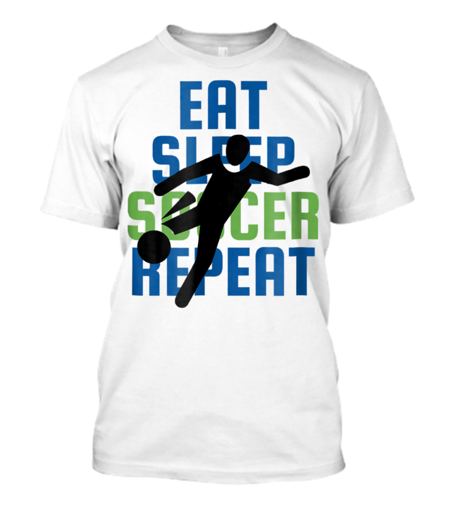 Eat Sleep Soccer Repeat Mom Girl Boy Kids Youth Soccer Player T-Shirt