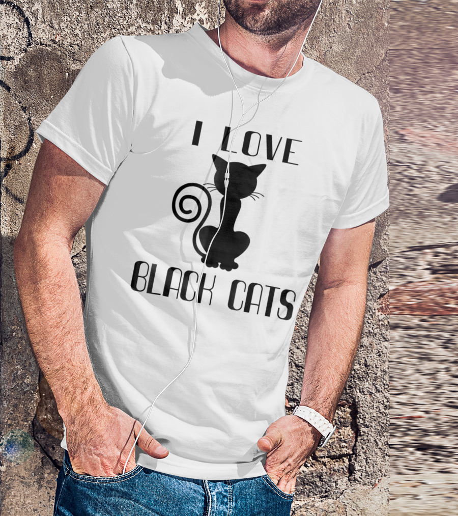 I Love Black Cats Cat Mom Witch T-Shirt