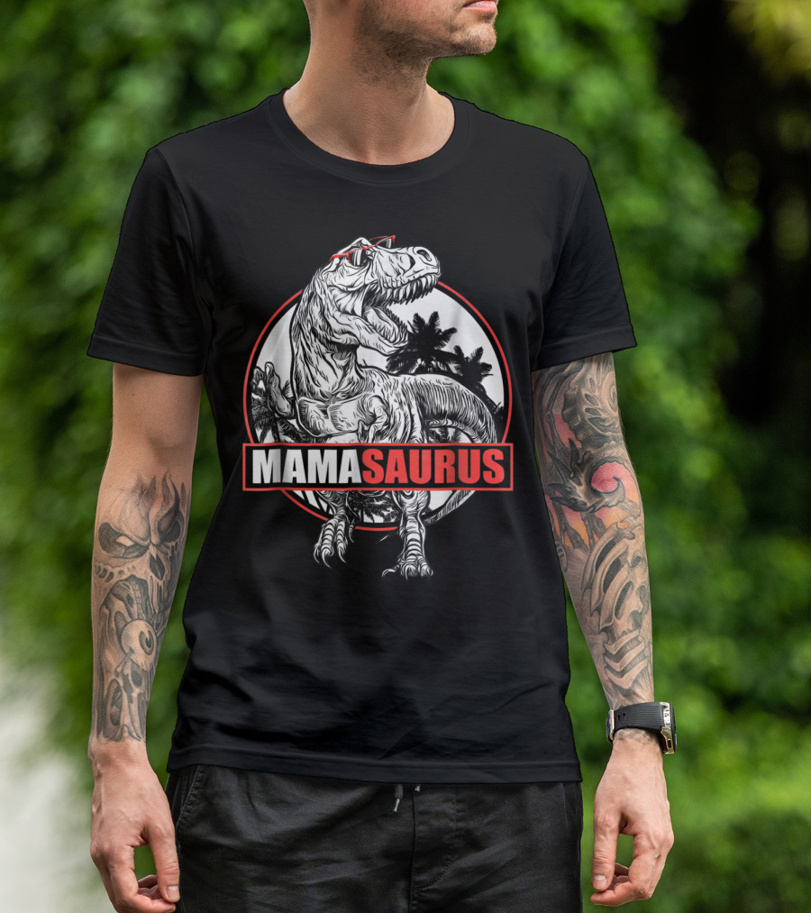 MamaSaurus Dinosaur Mama Saurus 76 T-Rex Jungle T-Shirt