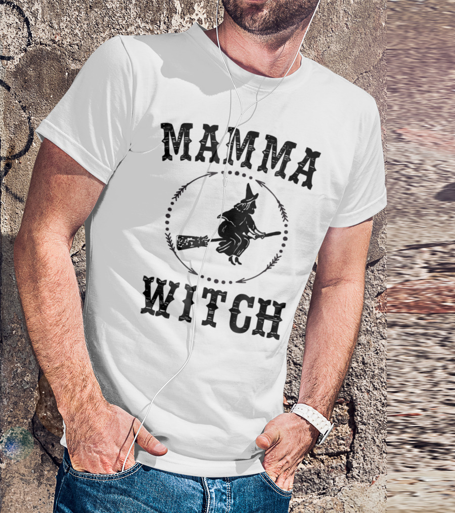 Mamma Witch Flying Broomstick T-Shirt