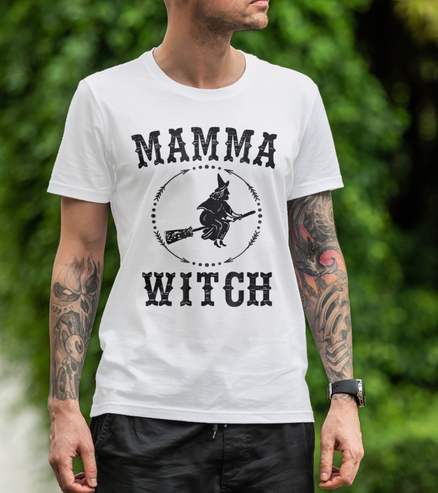 Mamma Witch Flying Broomstick T-Shirt