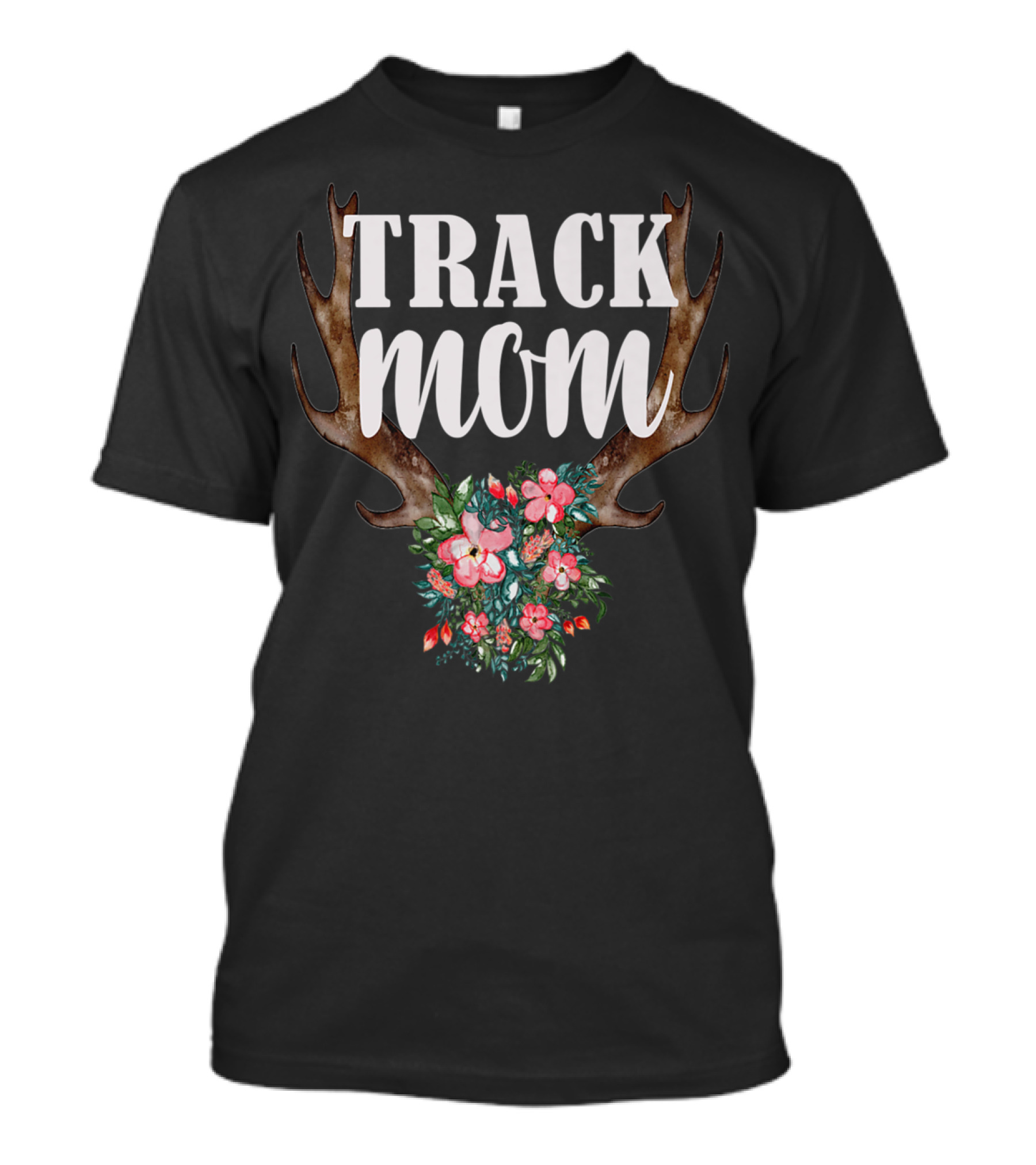 Track Mom Antler Flowers Boho Gypsy T-Shirt