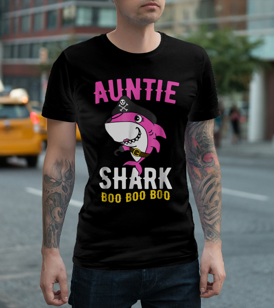 Auntie Pirate Shark Boo Boo Boo T-Shirt