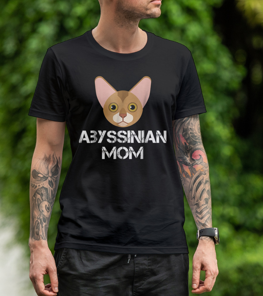 Abyssinian Mom Cat Face T-Shirt