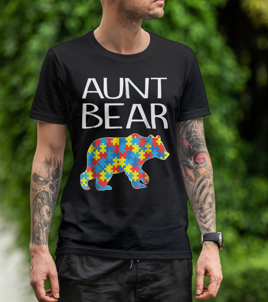 Aunt Bear Autism Puzzle T-Shirt