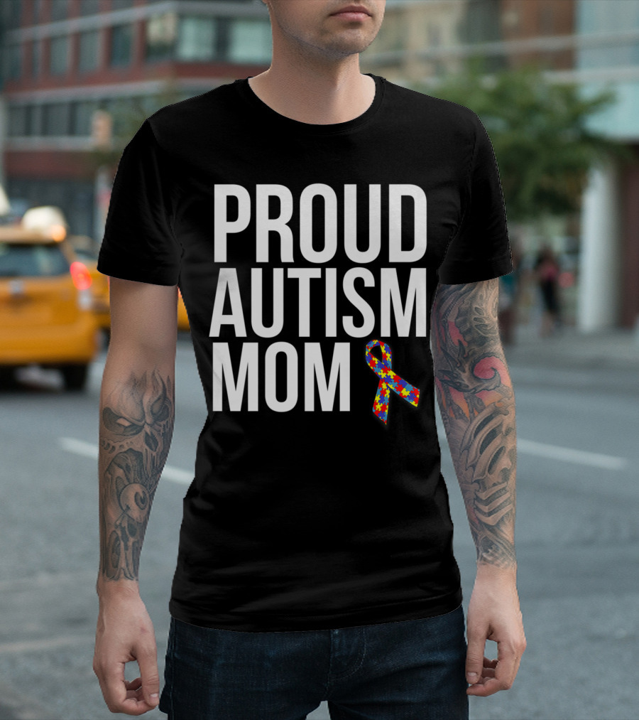 Proud Autism Mom Puzzle T-Shirt