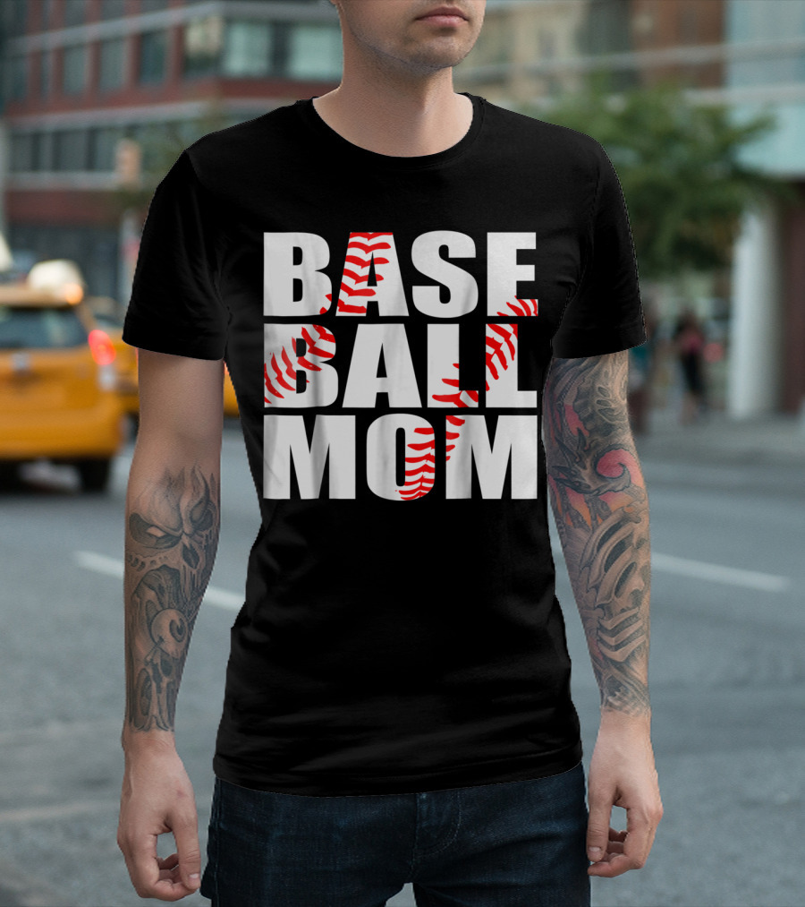 BASEBALL MOM BASEBALL STITCH T-Shirt
