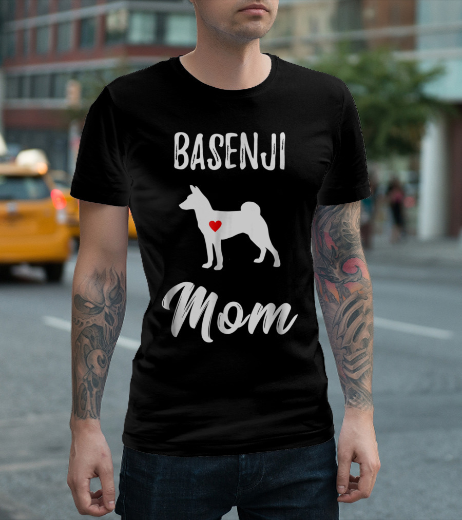 Basenji Mom Basenji Dog Heart T-Shirt