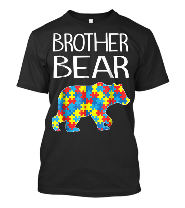 Brother Bear Autism Puzzle Pattern Dad T-Shirt