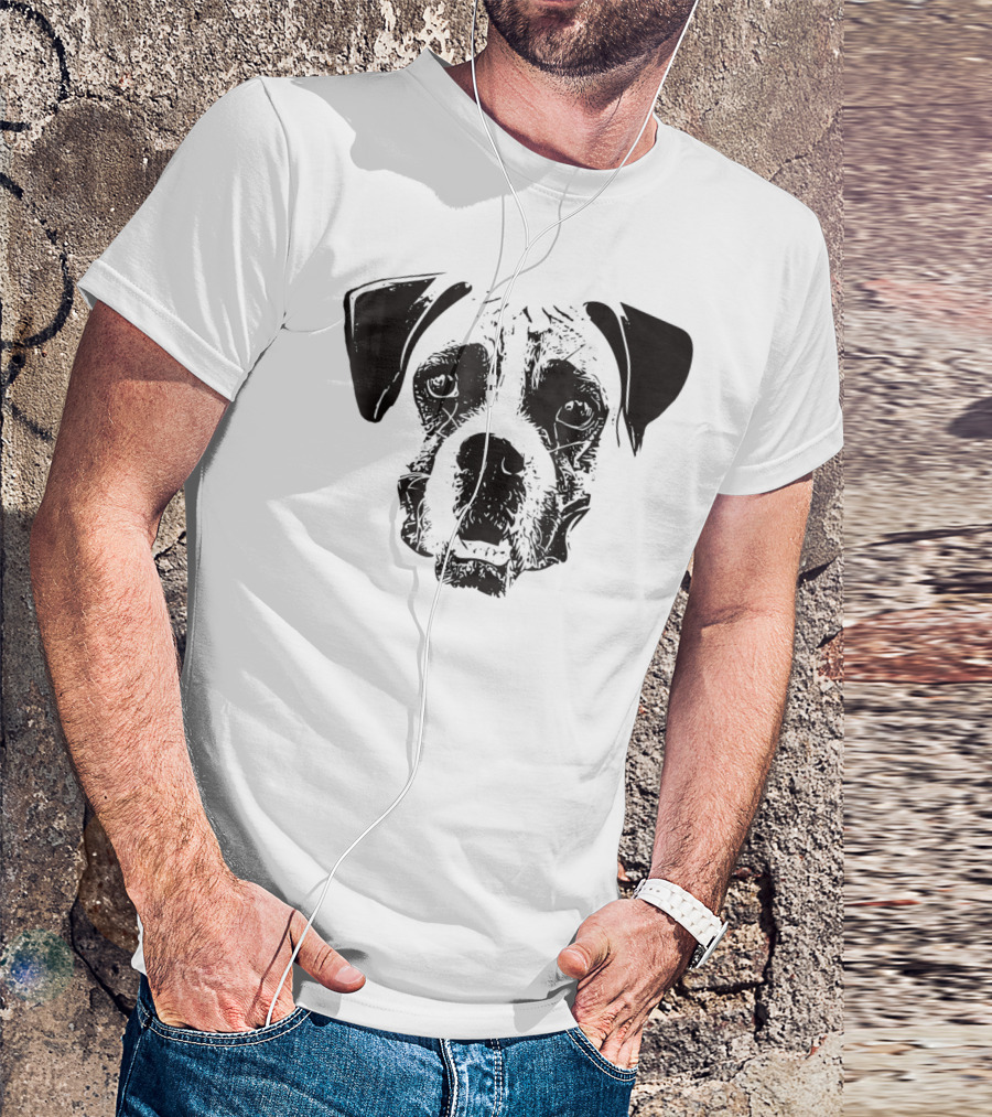Boxer Dog Face Dog Mom Or Dad Boxer Dog Face T-Shirt