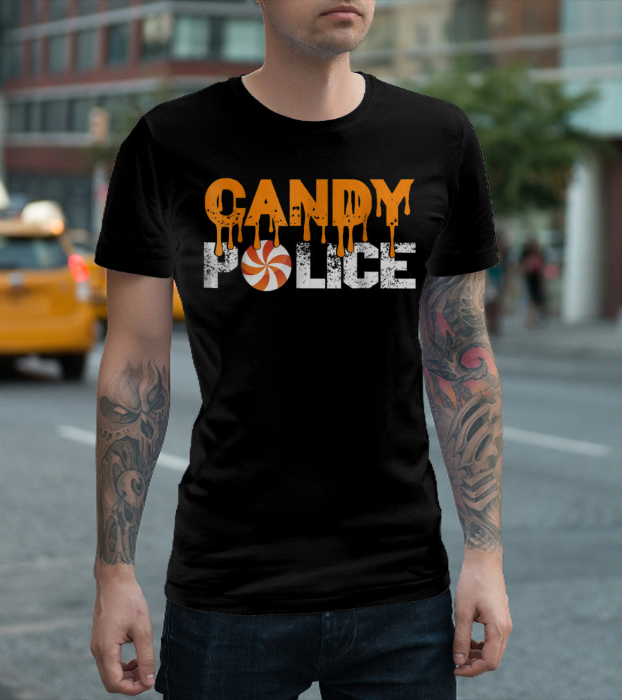 Candy Police Funny Mom or Dad Halloween Candy Inspector T-Shirt