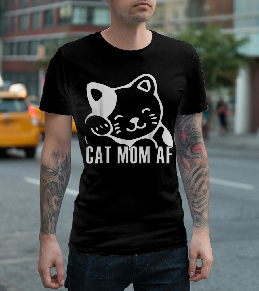 Cat Mom AF Clothing43 Playful Cat T-Shirt