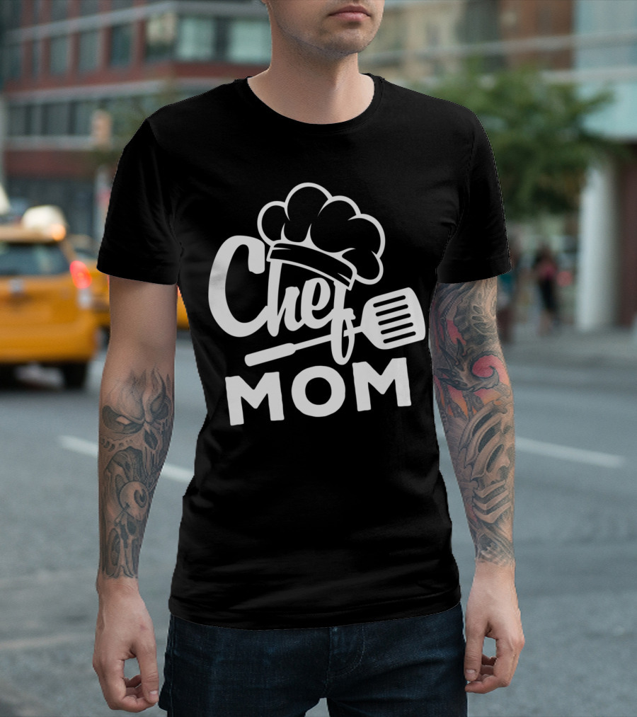 Chef Mom Cooking Hat and Spatula T-Shirt