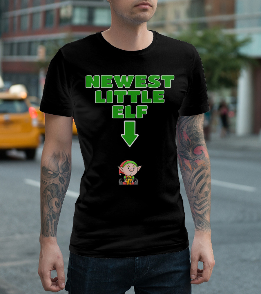 Newest Little Elf Christmas Expecting Mom To Be Pregnant Wife T-Shirt