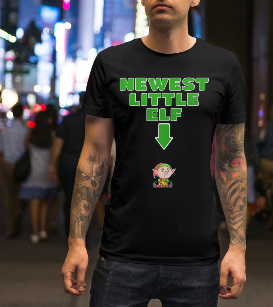 Newest Little Elf Christmas Expecting Mom To Be Pregnant Wife T-Shirt