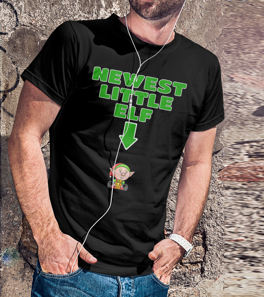 Newest Little Elf Christmas Expecting Mom To Be Pregnant Wife T-Shirt