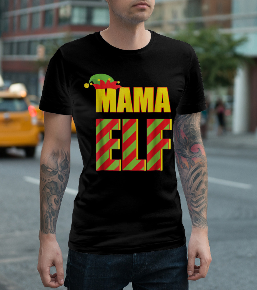 Mama Elf Christmas Family Matching Fun Women T-Shirt