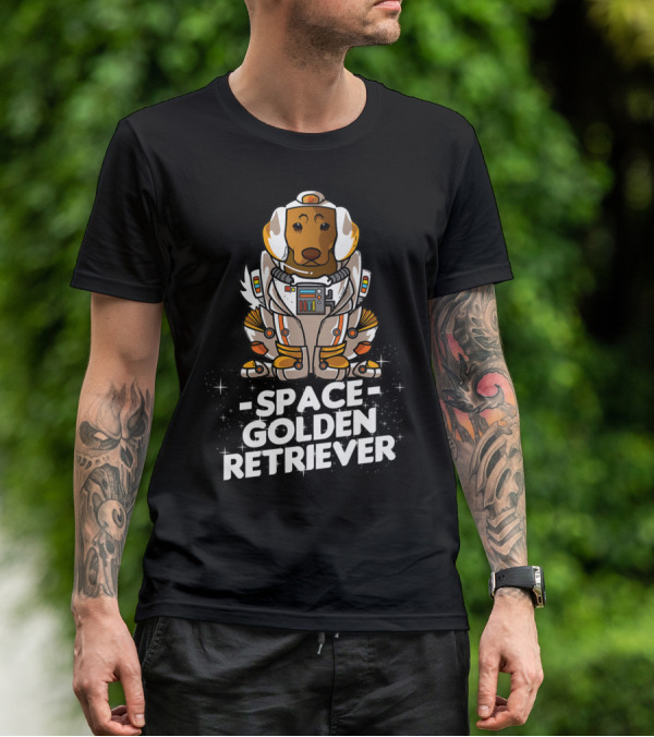Space Golden Retriever Dog In Space Suit T-Shirt