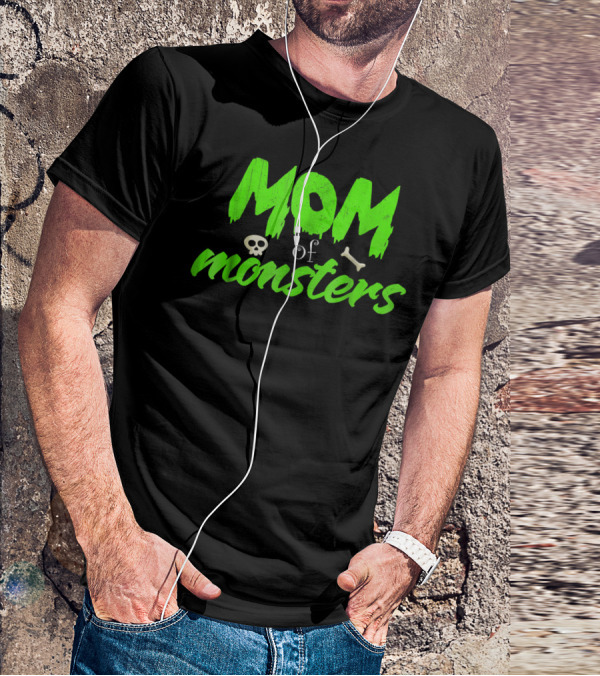 Mom Of Monsters Skull Bone Kids Christmas Girls T-Shirt