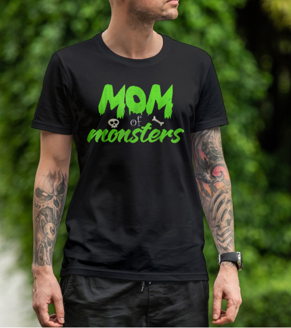 Mom Of Monsters Skull Bone Kids Christmas Girls T-Shirt