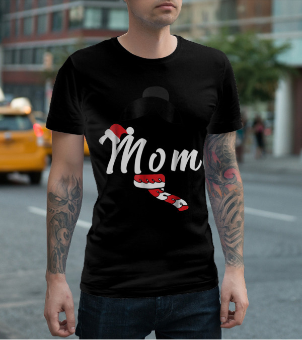 Cool Mom Christmas Santa Hat Candy Cane Family Matching Holiday T-Shirt