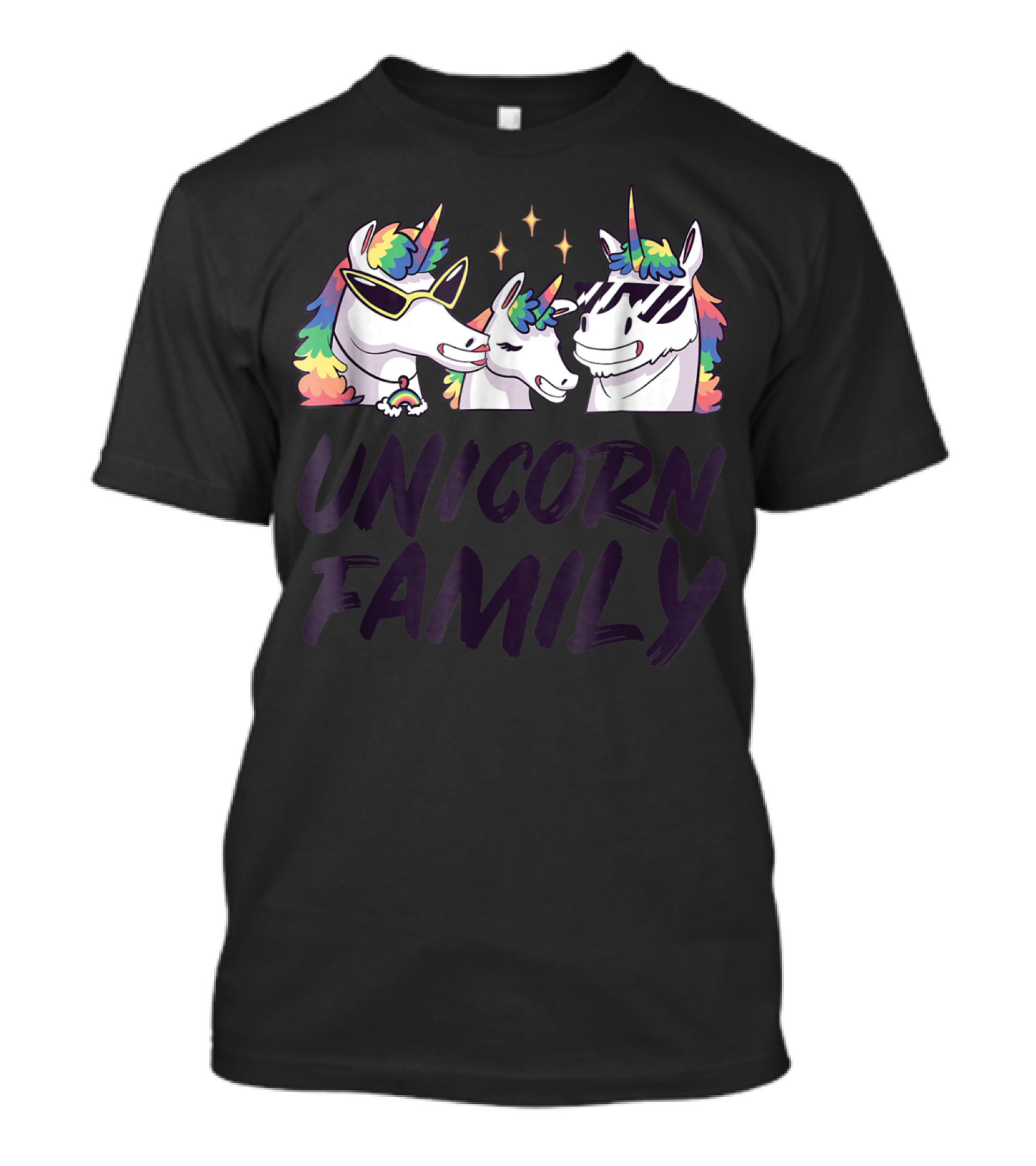 Cool Unicorn Family Colorful Son Daughter T-Shirt