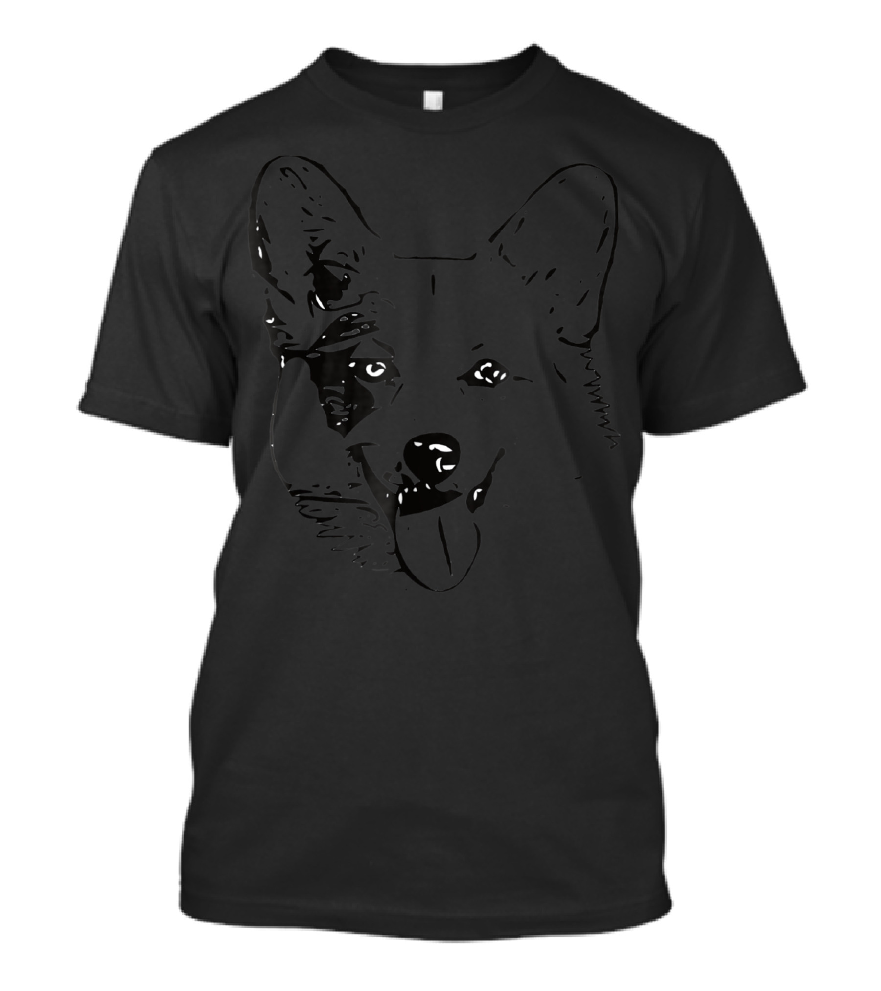 Corgi Face Dog Mom Or Dad Black T-Shirt