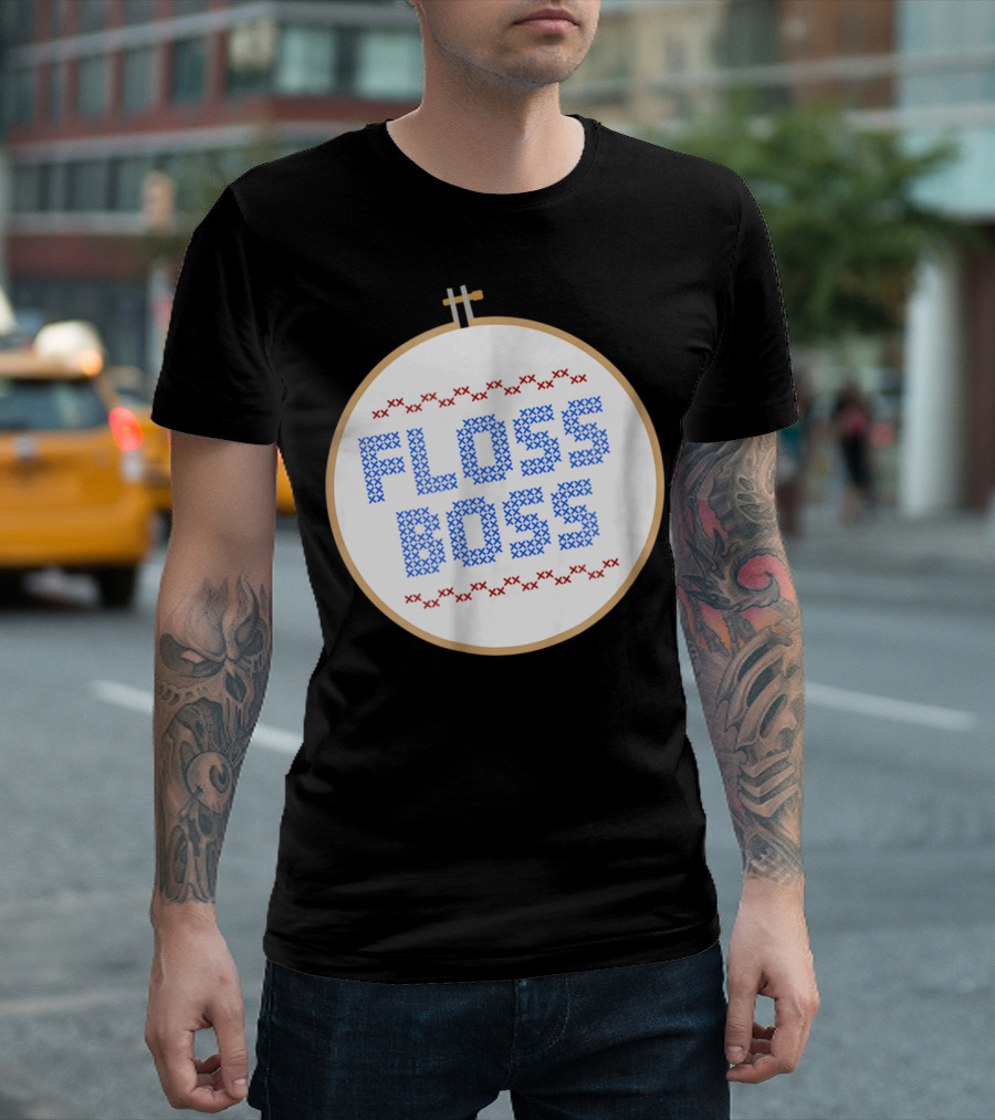 Floss Boss Cross Stitch Hoop for Crafty Woman Mom or Grandma T-Shirt
