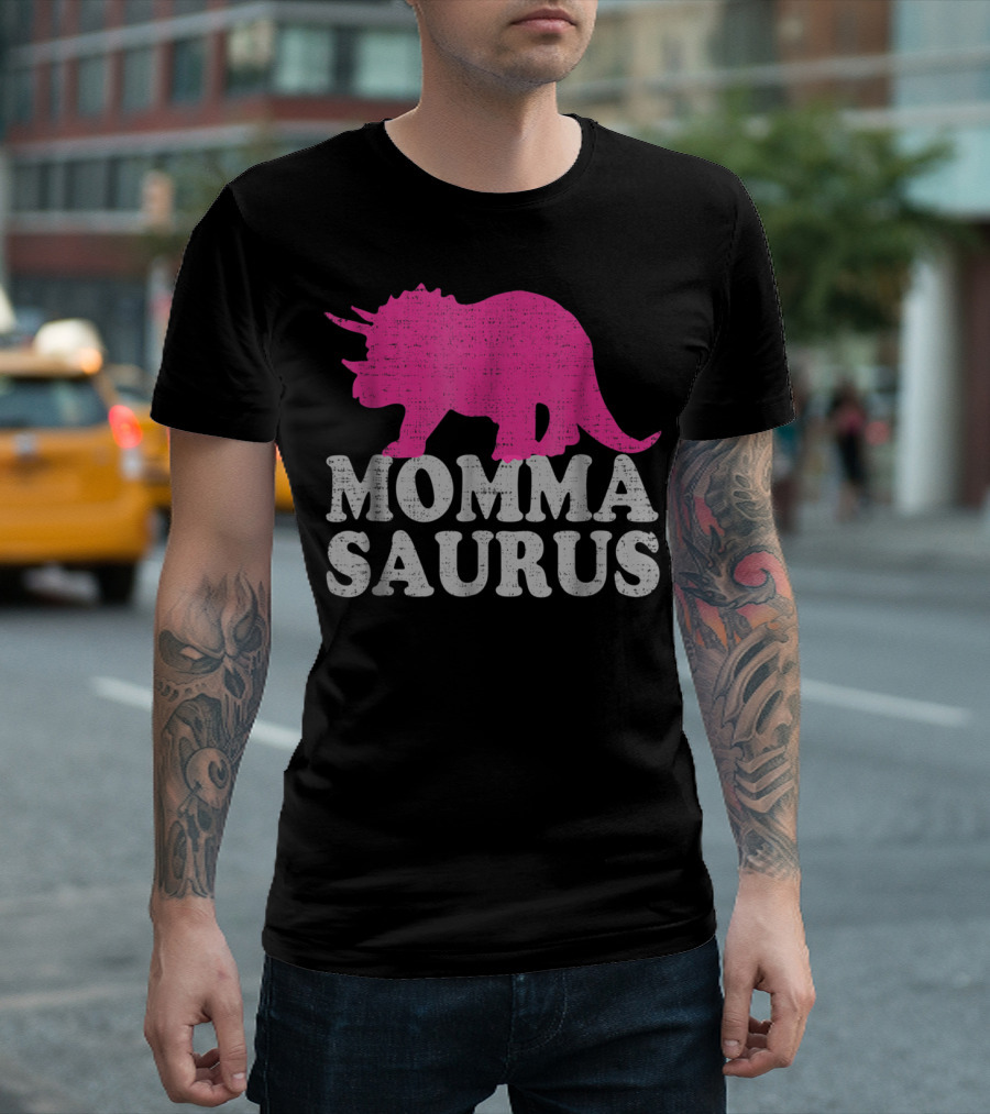 MOMMASAURUS Cute Triceratops Dinosaur T-Shirt
