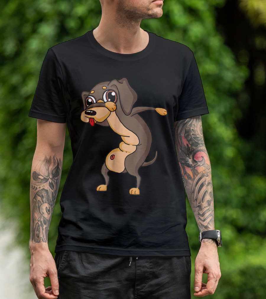 Dabbing Dachshund Doxie Dog Funny31 T-Shirt
