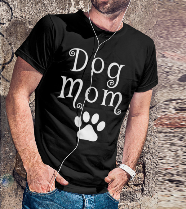 Dog Mom With Dog Paw T-Shirt