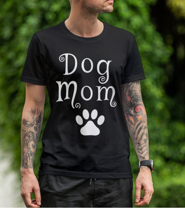 Dog Mom With Dog Paw T-Shirt
